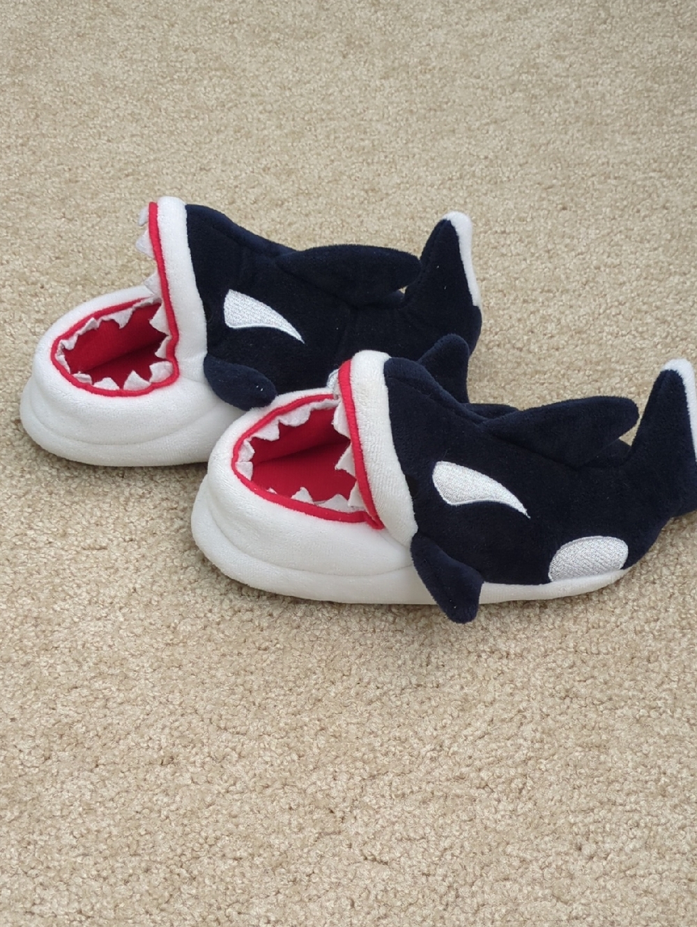 Crewcuts Shark Slippers - Navy and White